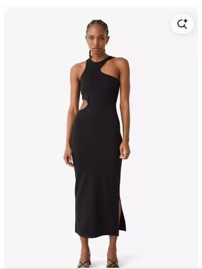 & OTHER STORIES | Cut Out Midi Dress Black Asymmetric Sz 8